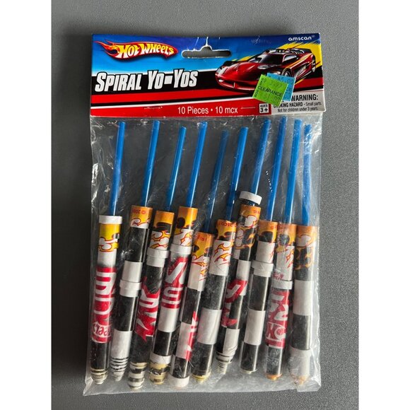 Vintage Y2K Mattel Hot Wheels Birthday Party Favors Spiral YoYos Sealed 10 Count - Picture 1 of 4